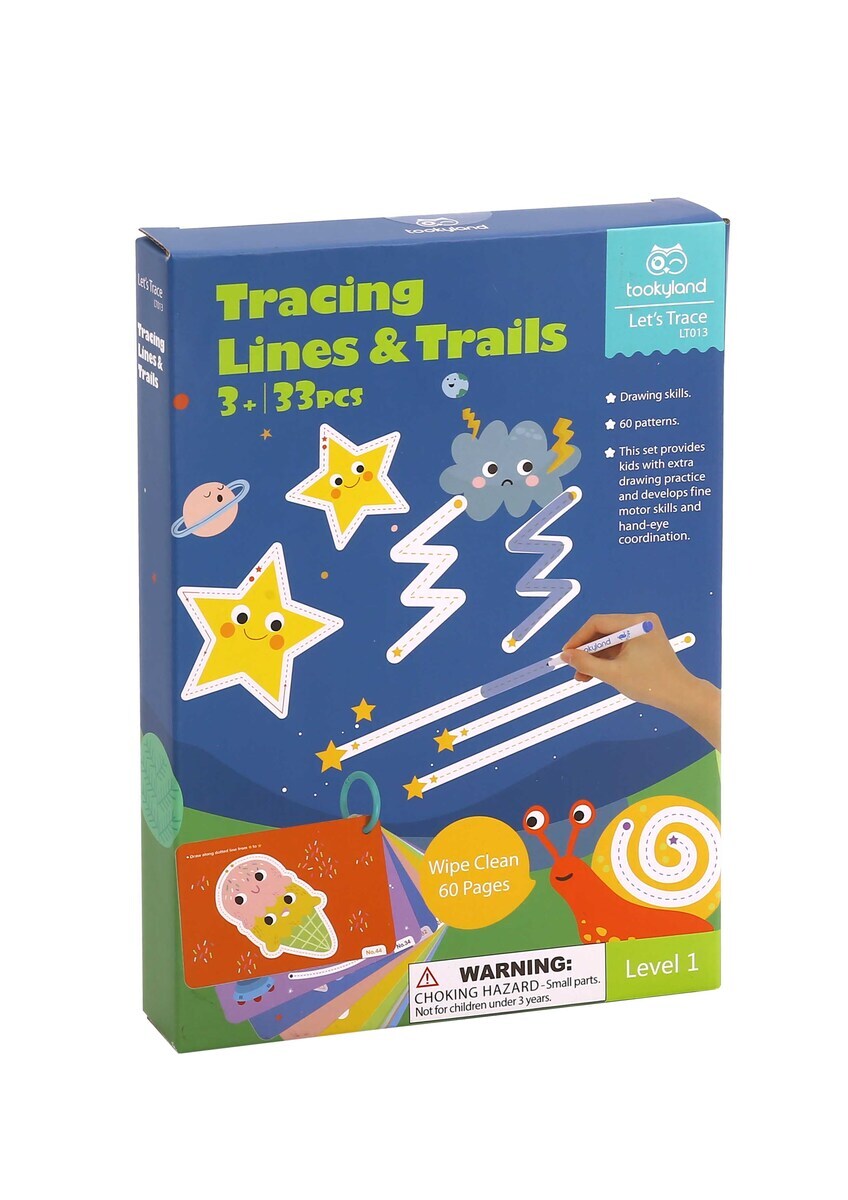 Tookyland Let's Trace Tracing Lines & Trails Flash Cards Educational Toy 3+ (33 Pieces) — image 4