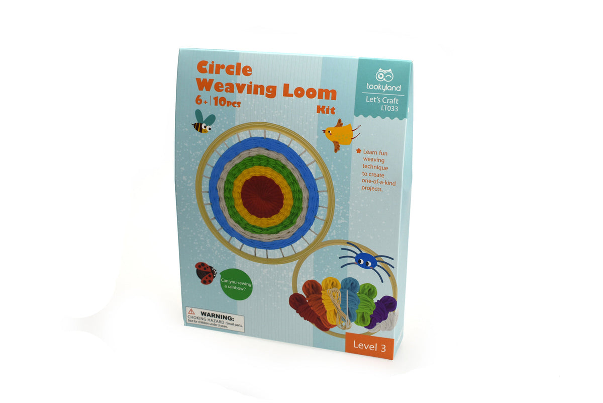 Tookyland Kids Circle Weaving Loom Kit Art/Craft Activity Fun Play Toy 3+ (10 Pieces) — image 3