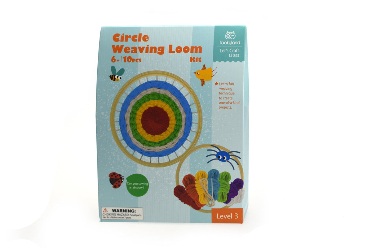 Tookyland Kids Circle Weaving Loom Kit Art/Craft Activity Fun Play Toy 3+ (10 Pieces)