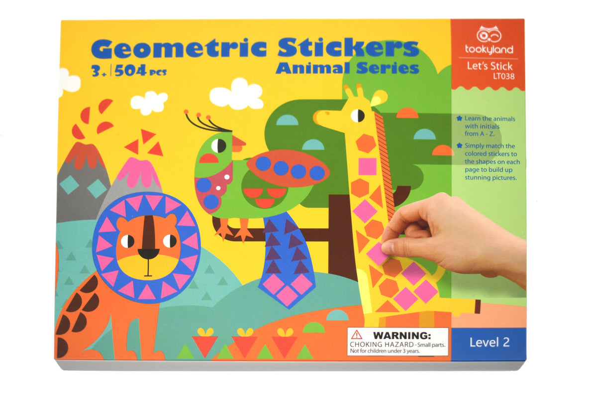 Tookyland Kids Geometric Sticker Animal Series Art/Craft Kit Fun Play Toy 3+ (5 Pieces)
