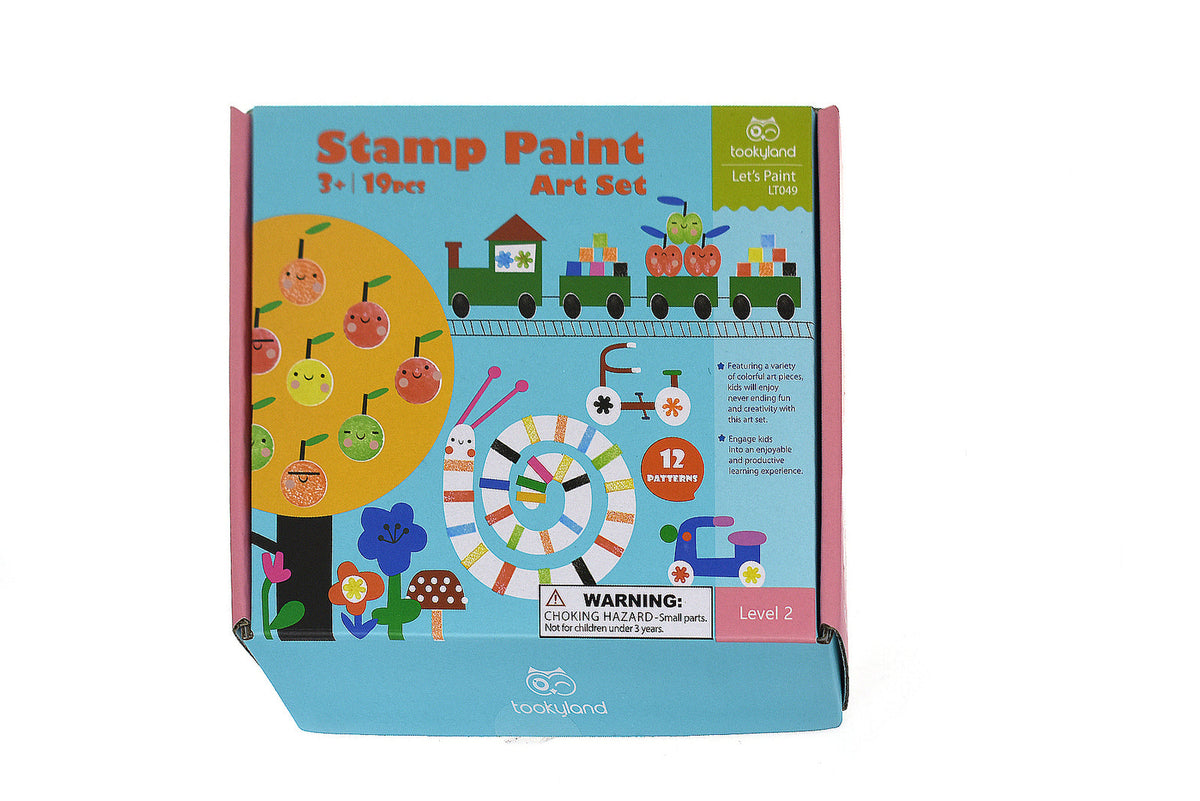 Tookyland Kids Stamp Ink Paint Art/Craft Set Activity Fun Play Kit 3y+ (19 Pieces)