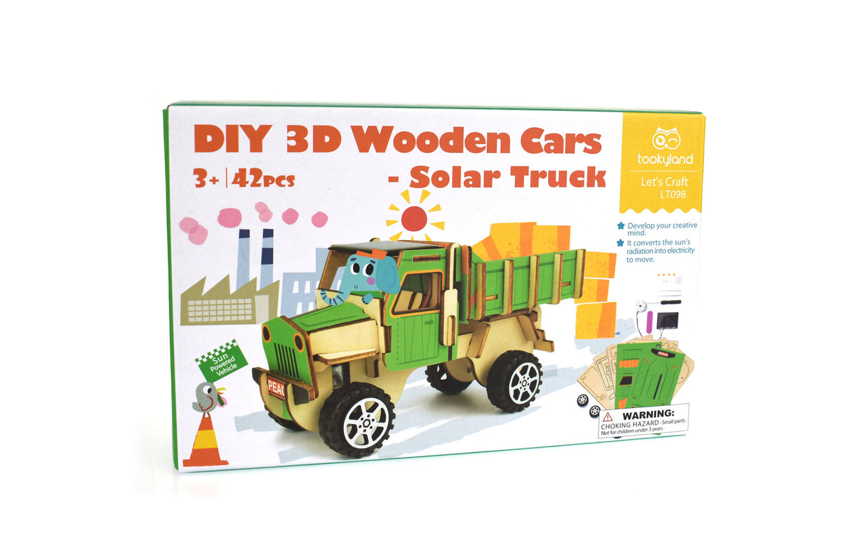Tookyland DIY 3D Wooden Solar Truck Science/Craft Activity Play Kit Kids 3+ (42 Pieces) — image 7