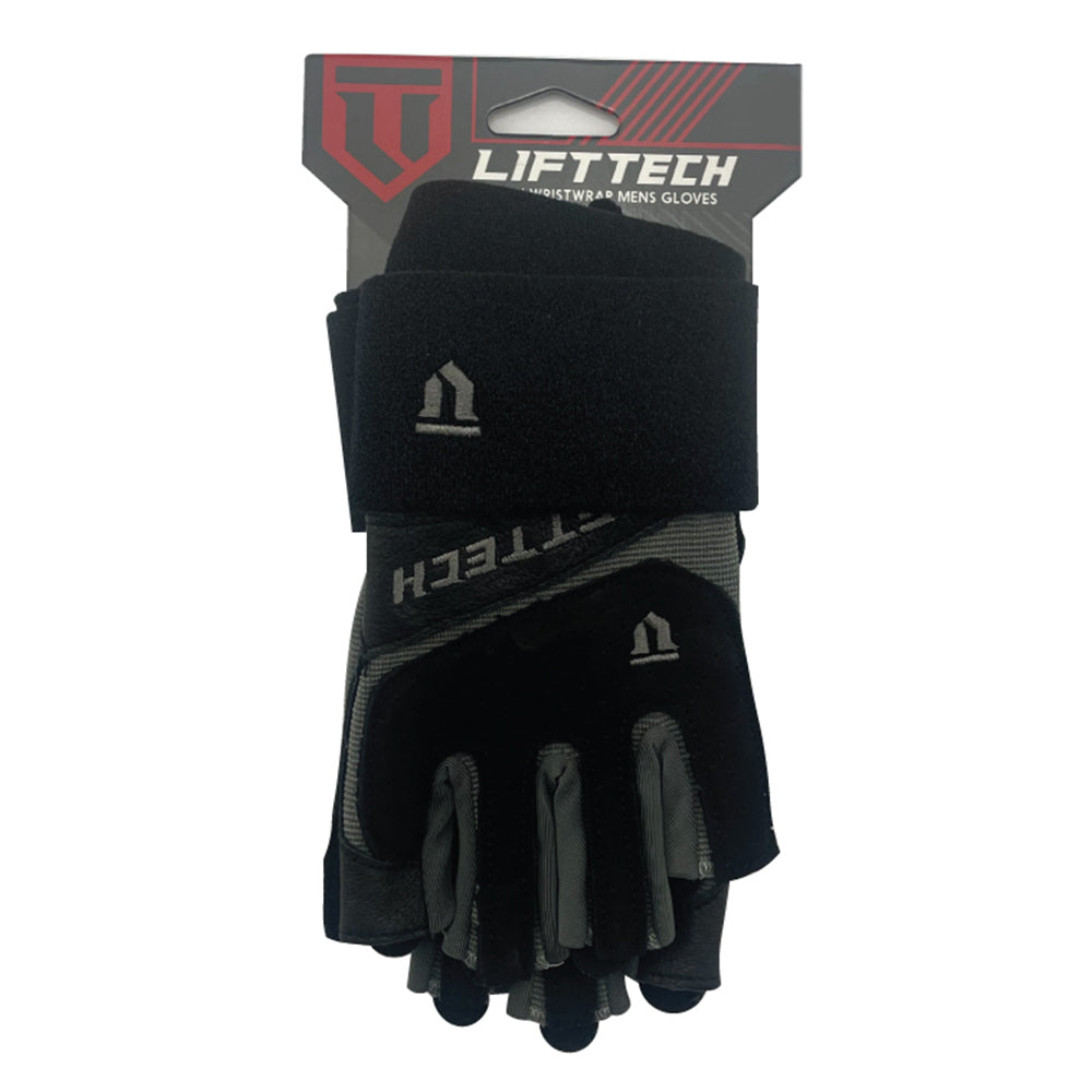 Lifttech Fitness Klutch Weight Lifting Training Workout Gloves w Wrist Wrap — L