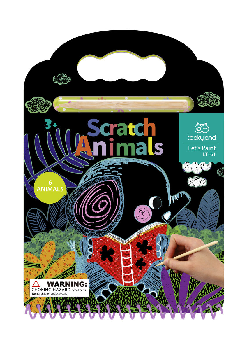 Tookyland Scratch Animal Art/Craft Home/School Activity Fun Play Toy 3+ (2 Pieces)