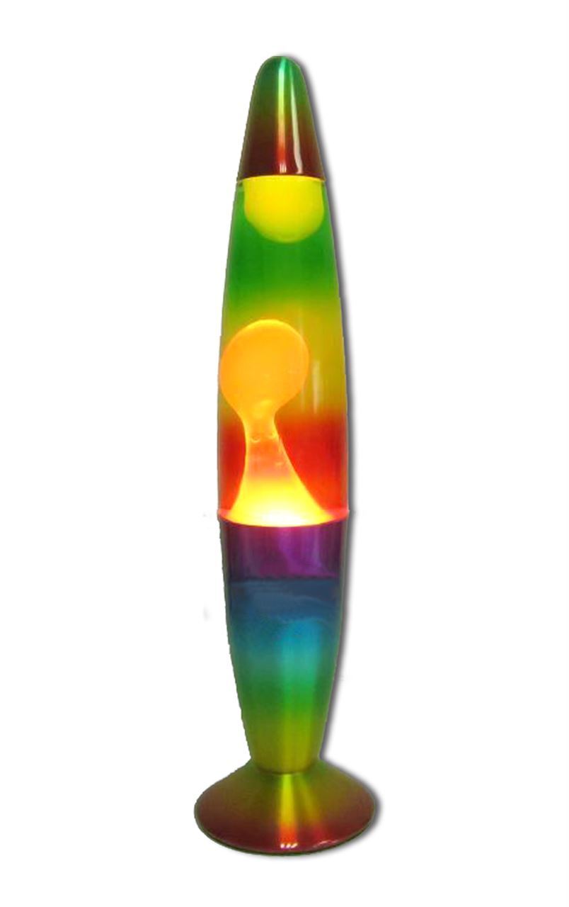 LMD Rainbow Novelty Liquid Lava Lamp Wax Retro Night Light Up Home Decor Set 42cm
