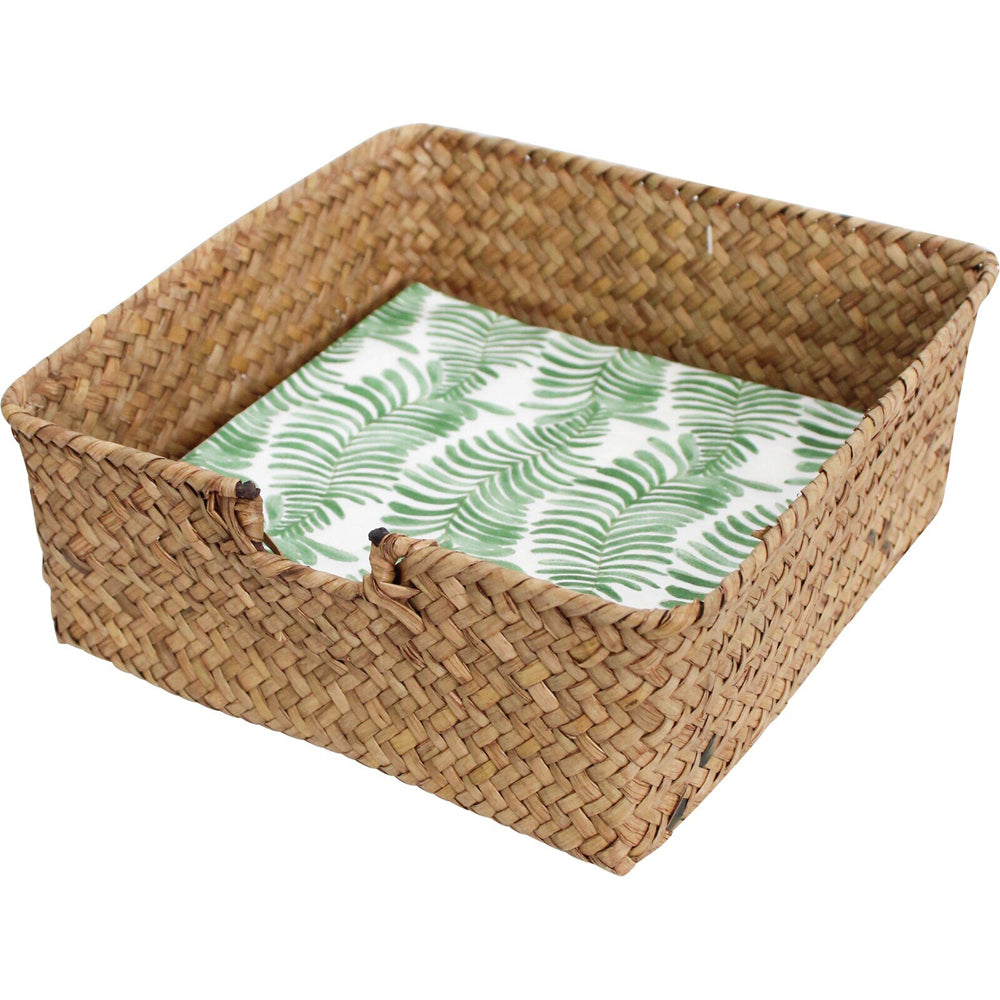 LVD Straw 20cm Napkin Holder Basket Square Storage Organiser Home Decor Natural — image 2