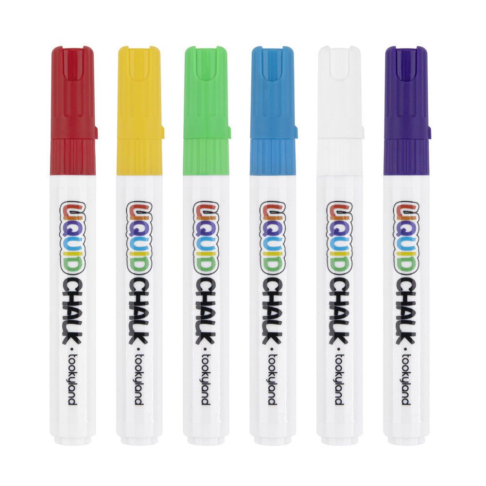 Tooky Toy Tookyland Liquid Chalk Colouring Craft DIY Kids Drawing Markers Art Pack 3+ (6 Pieces) — image 3
