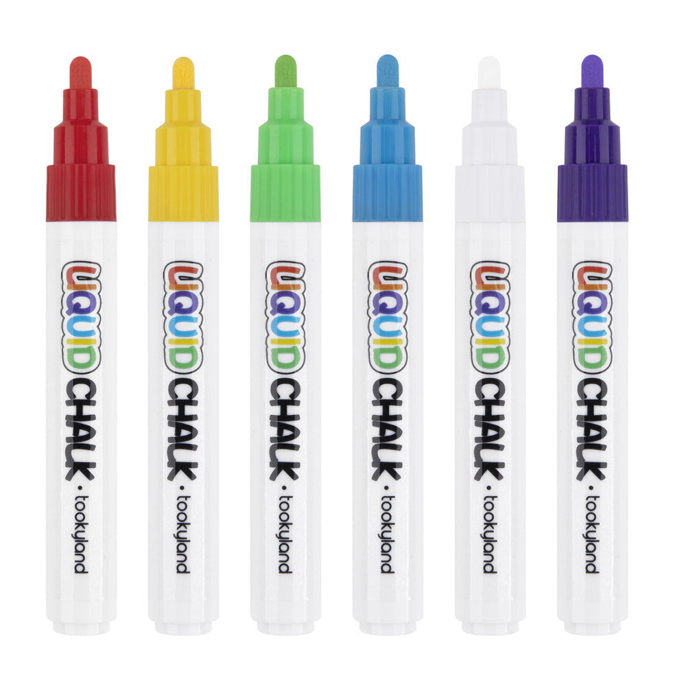 Tooky Toy Tookyland Liquid Chalk Colouring Craft DIY Kids Drawing Markers Art Pack 3+ (6 Pieces) — image 4