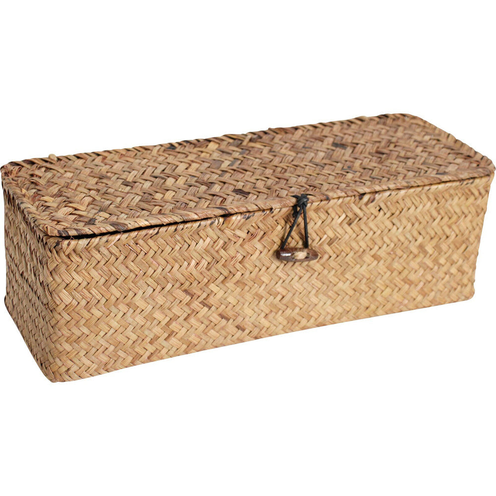 LVD Straw 33cm Woven Case w/ Section Storage Home/Kitchen Organiser Decor Natural