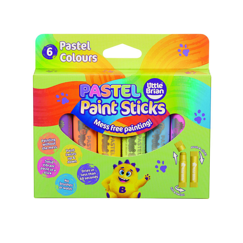 Little Brian Paint Sticks Pastel Coloured Imaginative Kids/Childrens Toy 3+ (6 Pieces) — image 2