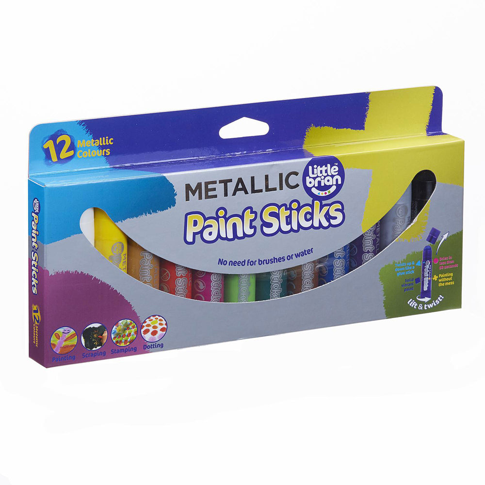 Little Brian Paint Sticks Metallic Colour Creative Kids/Childrens Toy 3+ (12 Pieces)