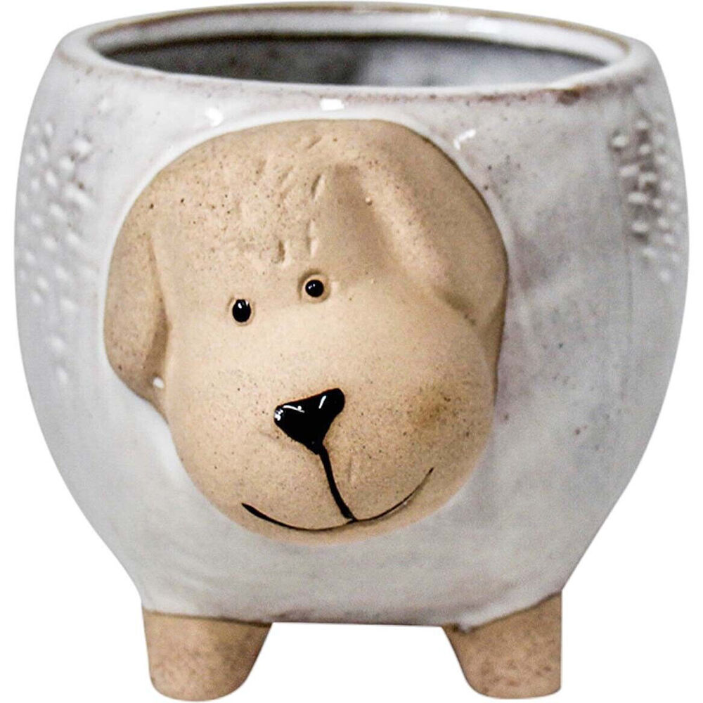 LVD 16x11cm Natural Ceramic Decorative Indoor Planter Pot Snoopy Dog