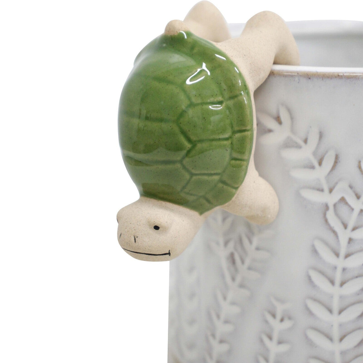LVD Ceramic 8.5cm Turtle Climber Pot Ornament Sitter Outdoor Garden Figurine Olive — image 4