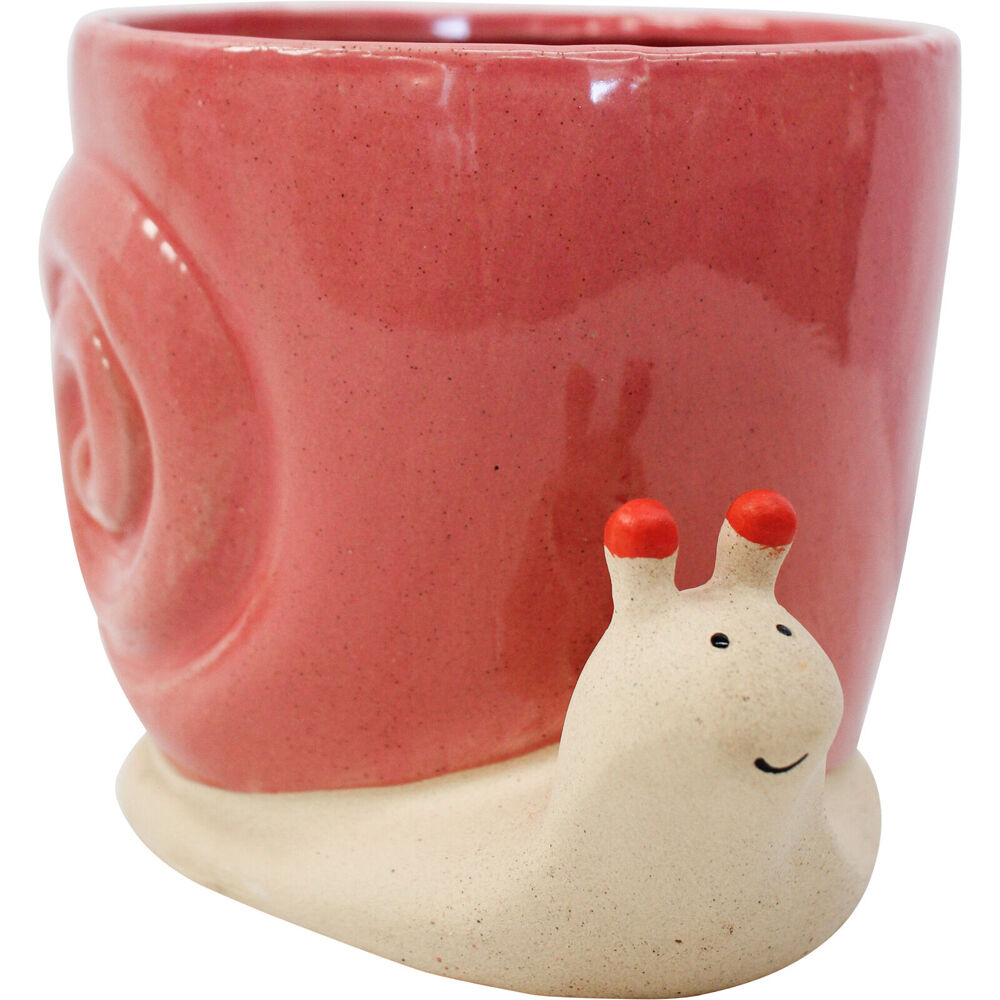 LVD 18.5x13.9cm Rust Ceramic Decorative Planter Pot Lucky Snail Large