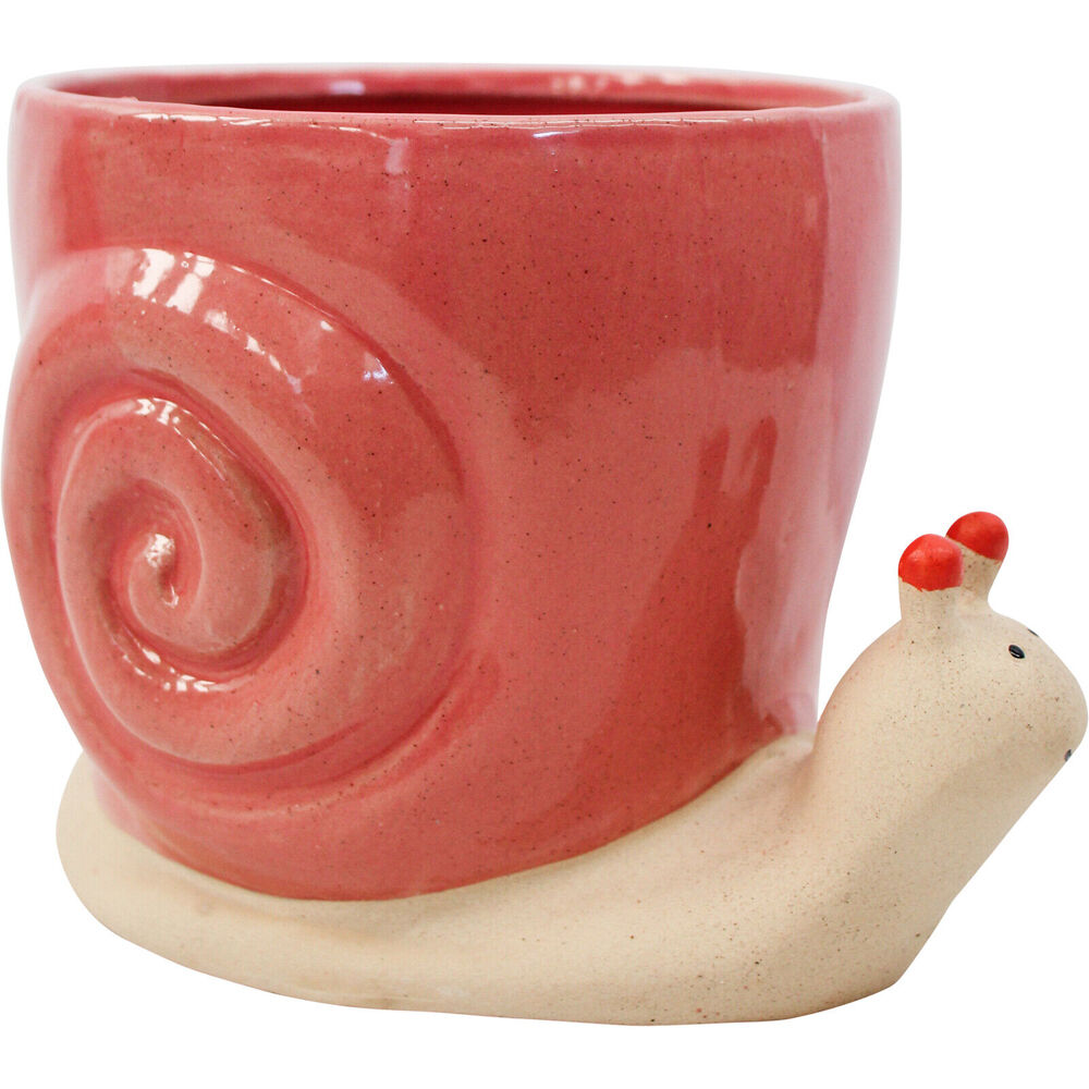 LVD Ceramic Decorative Planter Pot Lucky Snail Large 18.5x13.9cm Rust (2 Pack) — image 3