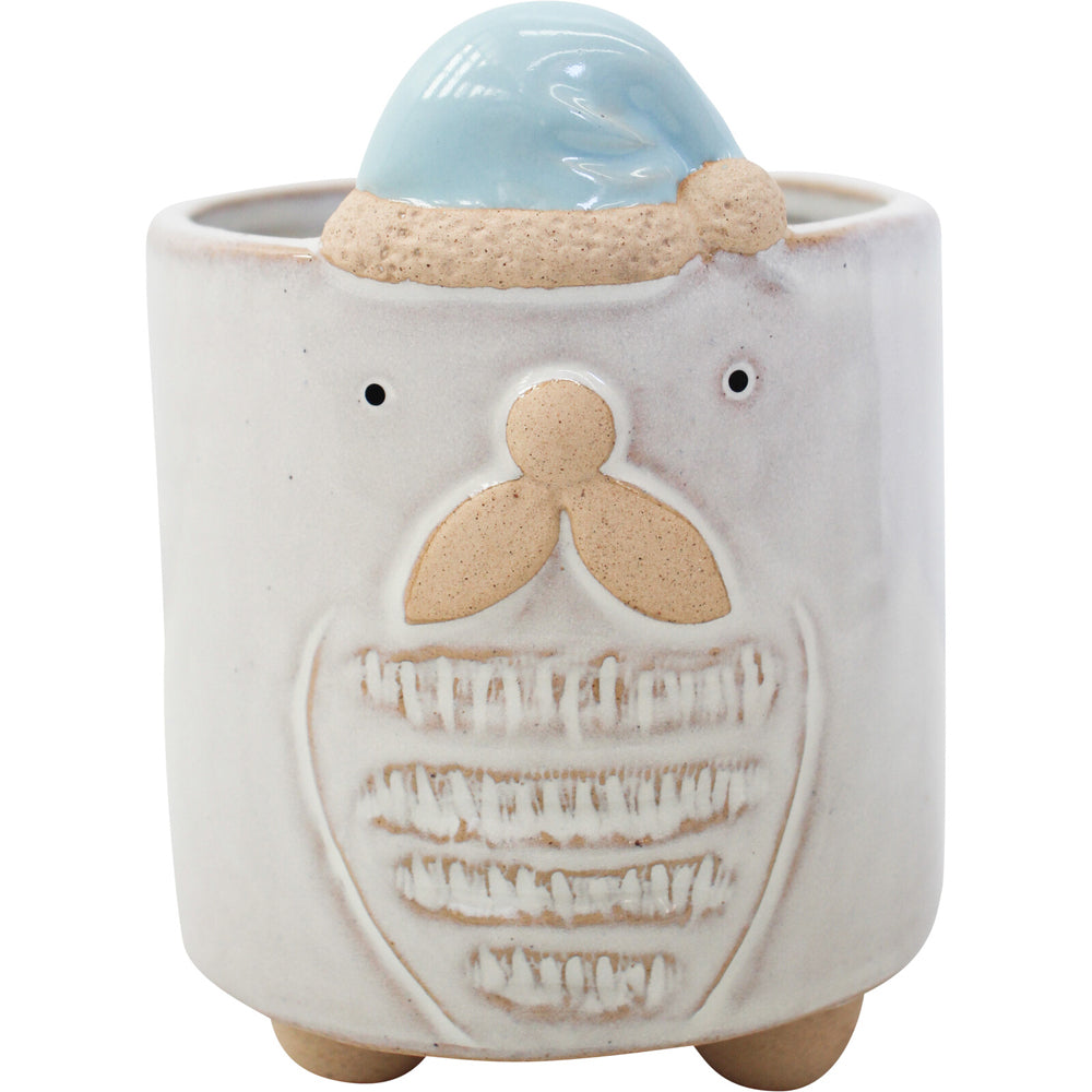 LVD Ceramic Santa Planter Pot Home/Garden/Patio Xmas Display Decor 10x14cm