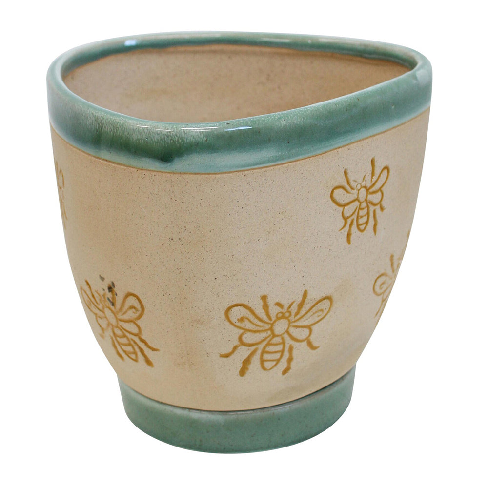 LVD Bee 15cm Ceramic Plant/Flower Planter Home/Office Decorative Garden Pot Round