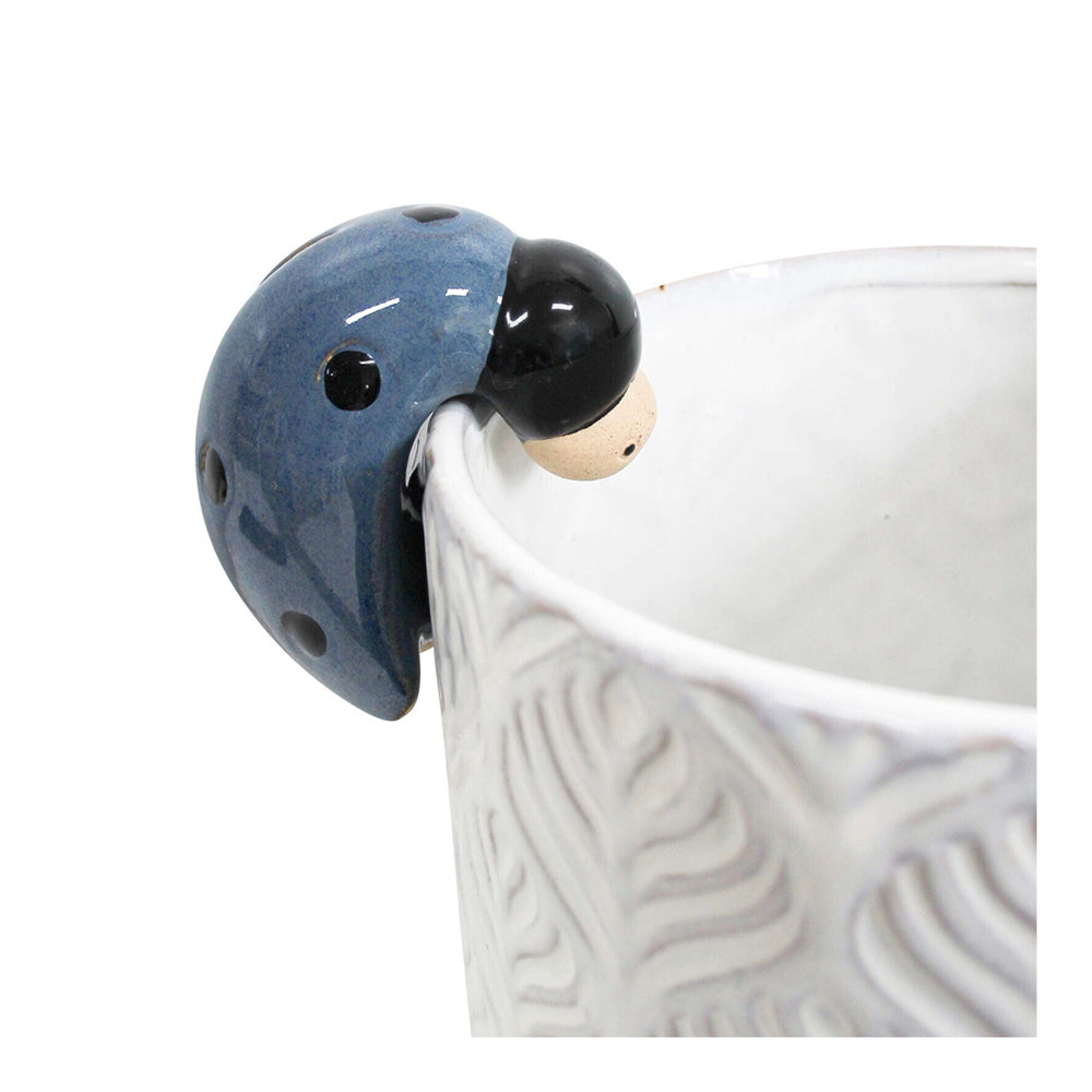 LVD Ceramic 7cm Ladybird Pot Sitter Figurine Patio Home Garden Decor Ornament Blue