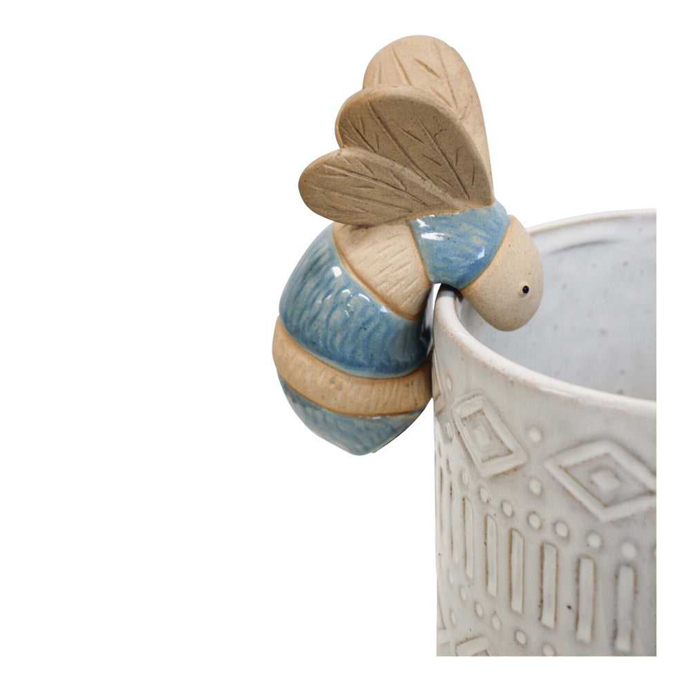 LVD Ceramic 8cm Bug/Bee Garden Pot Sitter Outdoor Climber Ornament Figure Decor Blue — image 2