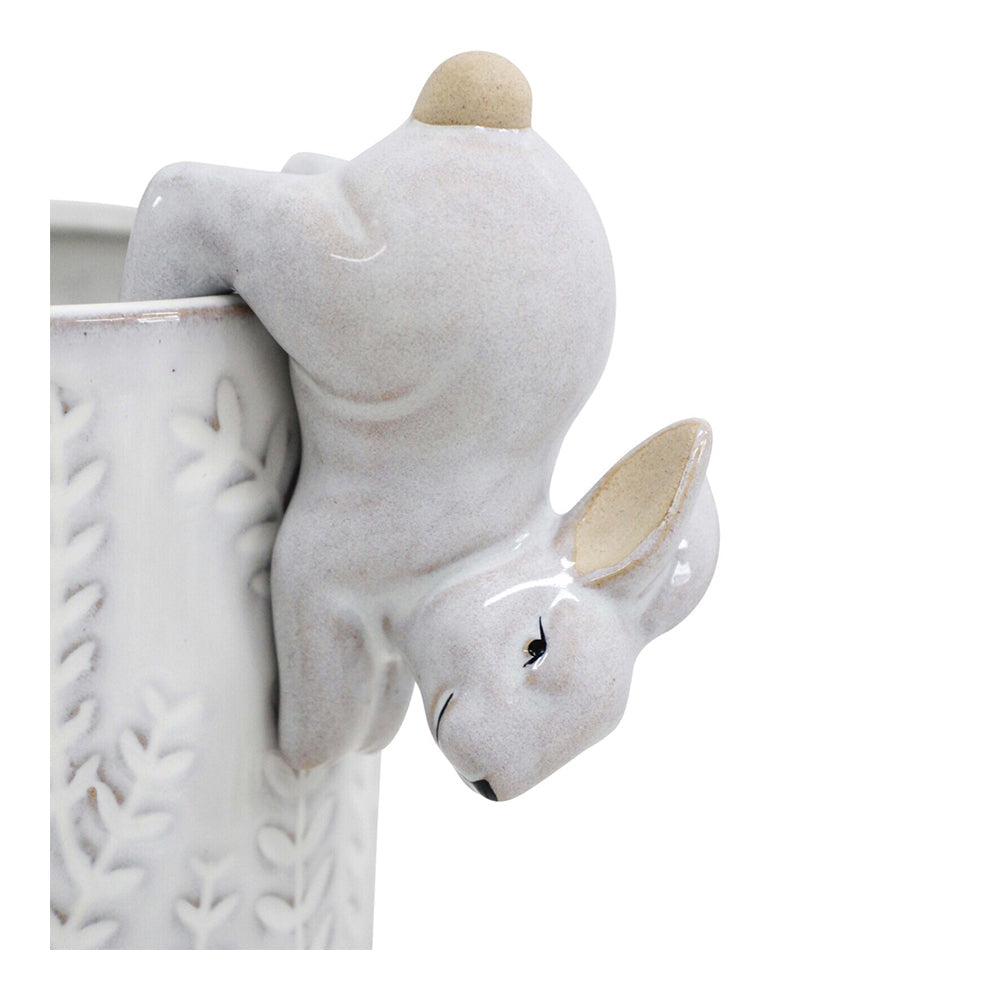 LVD Ceramic 9cm Stoneware Pot Sitter Rabbit Ornament Sculpture Home Decor White (4 Pack) — image 2