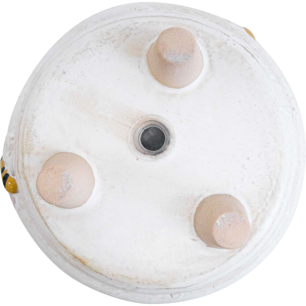 LVD Ceramic Bee Planter On Feet w/ Plug Home/Garden Decor Pot 15cm White (2 Pack) — image 3