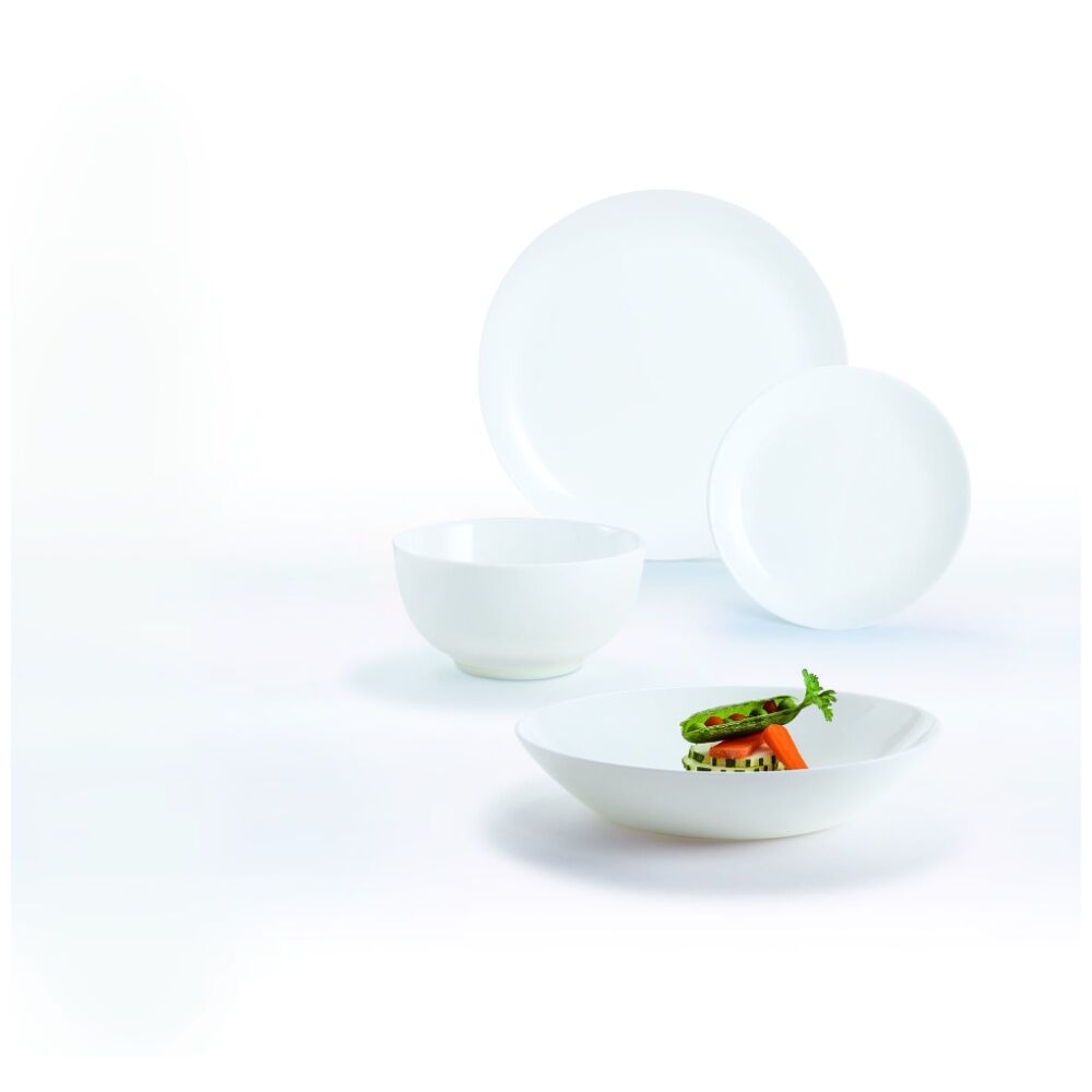 Luminarc Diwali Dessert Plate 19x1.7cm Serveware Opal Glass White (6 Pieces) — image 6