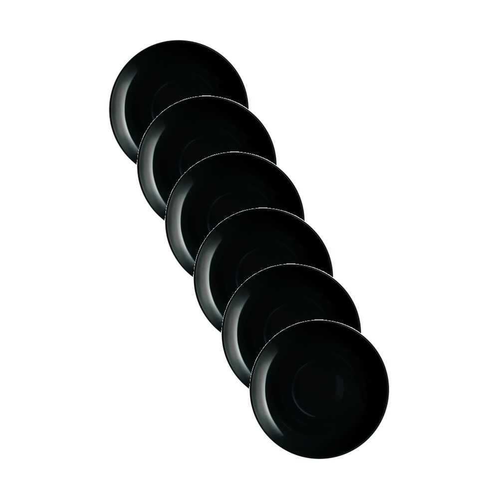 Luminarc Diwali Dinner Plate 25x2cm Serveware Opal Glass (6 Pieces) — Black