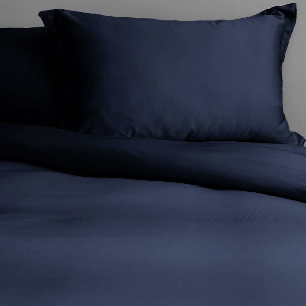 Canningvale Size Lustro Bamboo Quilt Cover Set Navy