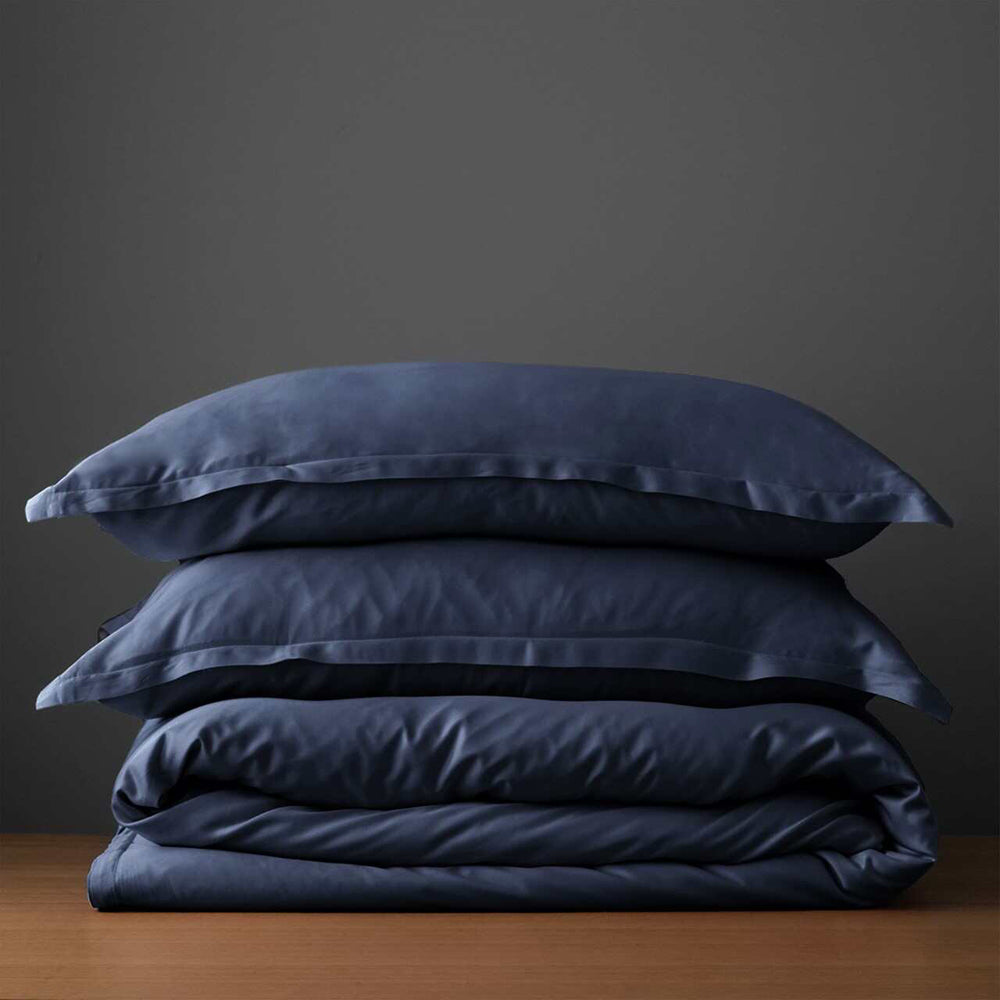Canningvale Size Lustro Bamboo Quilt Cover Set Navy — image 4
