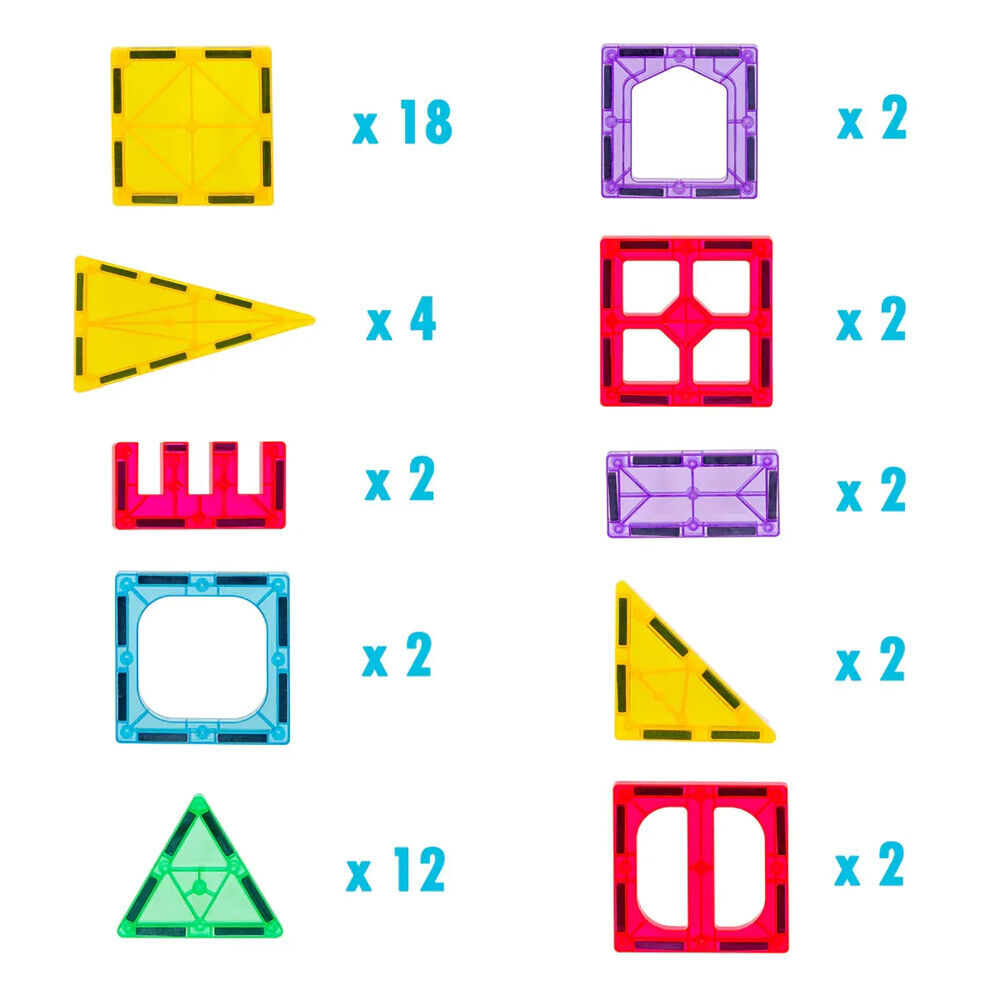 Gem Toys 48 Pcs Durable Building Magnetic Tiles/3D Puzzle w/Storage Bag 3y+ (2 Pack) — image 6
