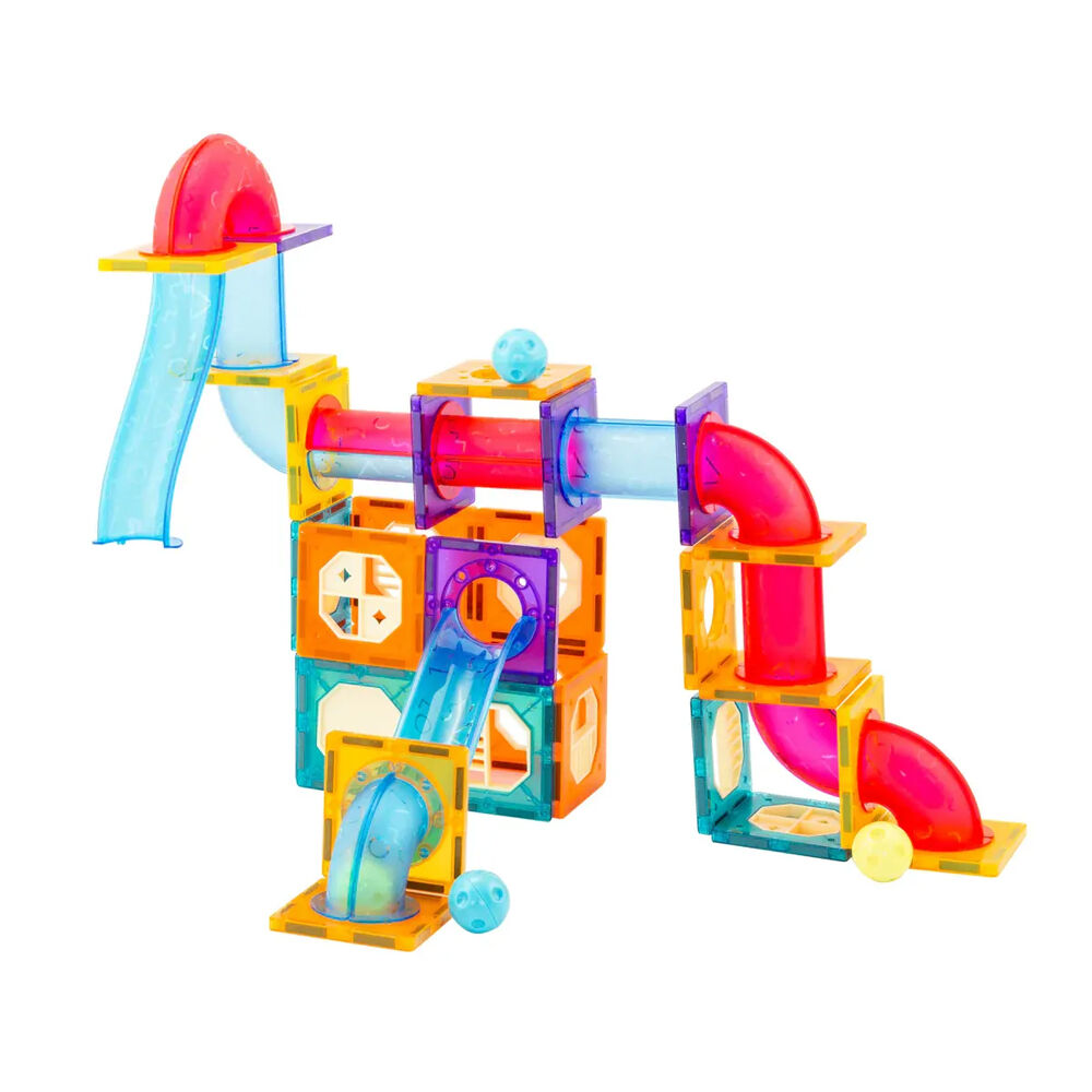 Gem Toys Pcs Magnetic Building Tiles w/Marble Run Pipes w/Storage Bag 3y+ — image 2