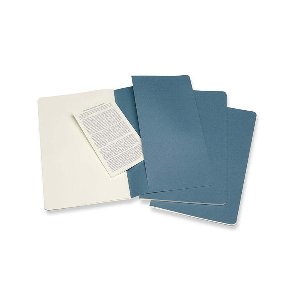 Moleskine Cahier Soft Cover Notebook/Journal Plain Set Brisk Blue Large (3 Pieces) — image 2