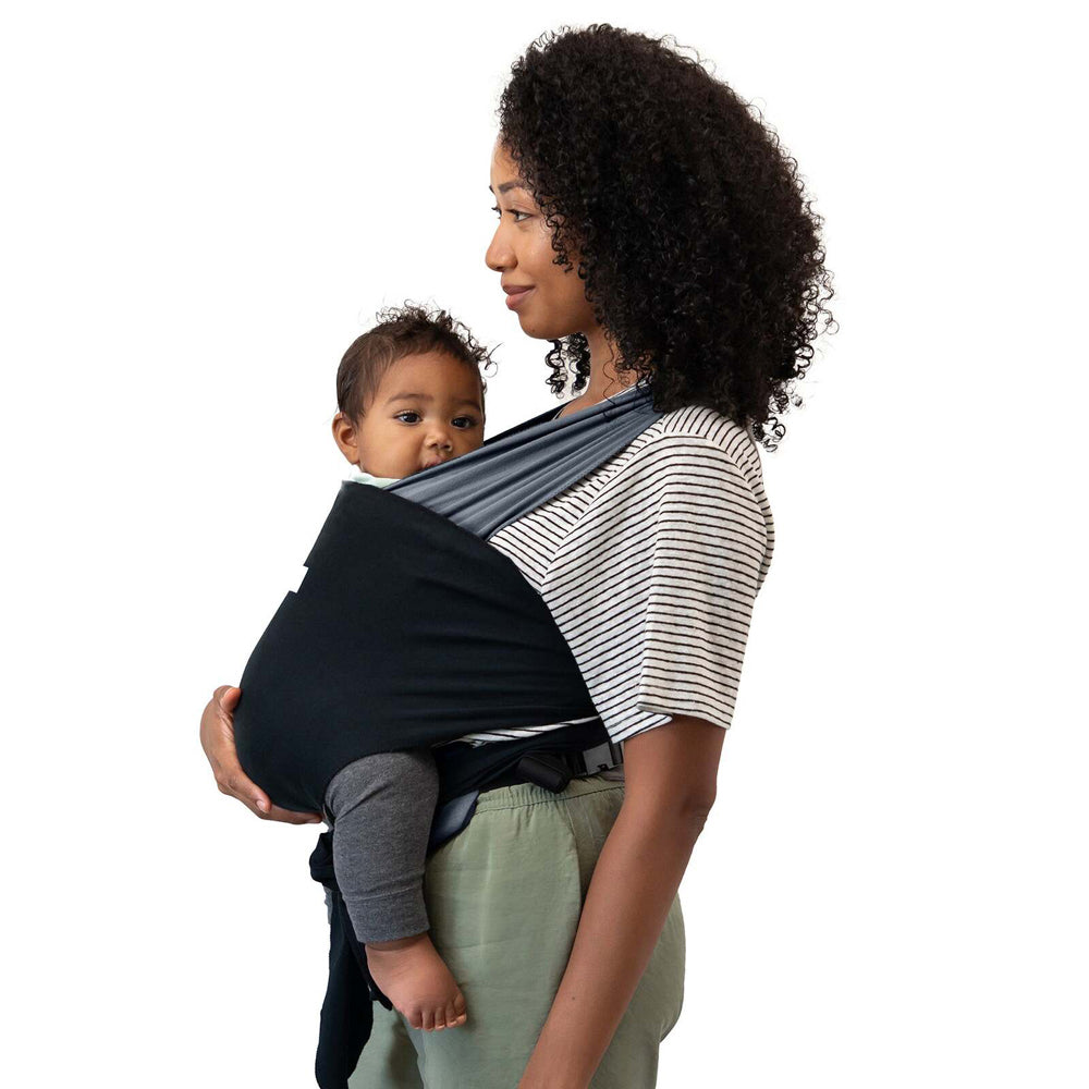 Moby Easy Wrap Baby/Infant Cotton Knit Body Adjustable Carrier Charcoal Black — image 3