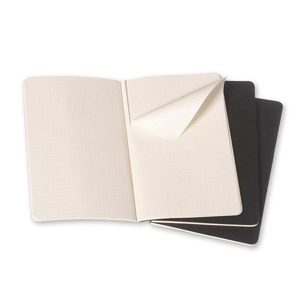 Moleskine Cahier Soft Cover Writing Notebook/Journal Grid Set Black Pocket (3 Pieces) — image 2