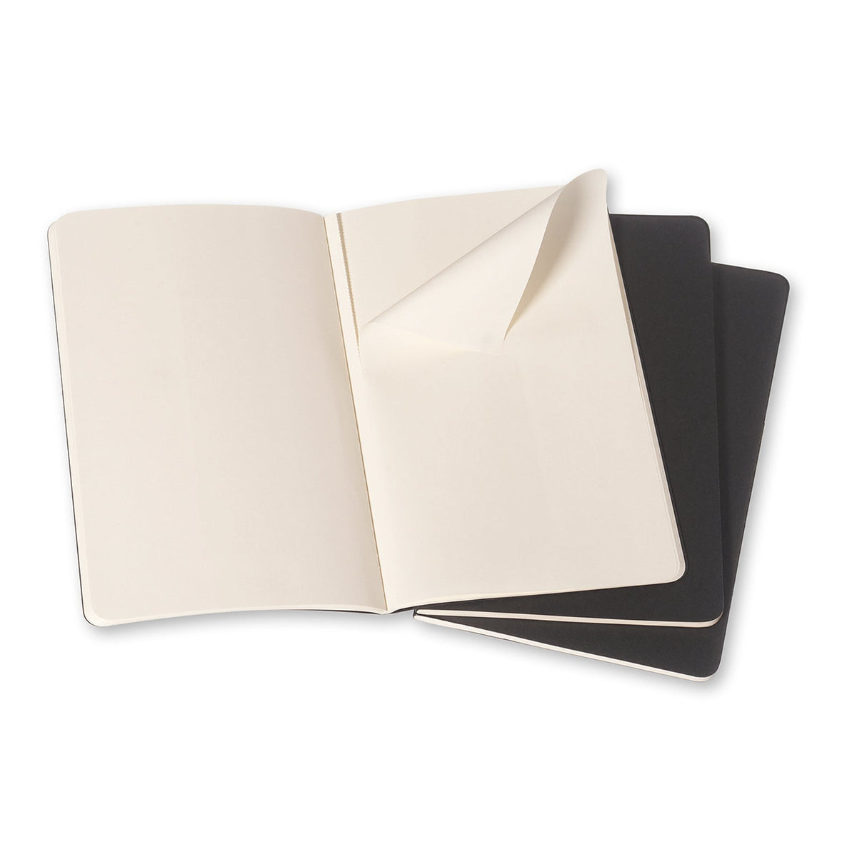Moleskine 80 Pages Plain Pocket Cahier L Office/Student Journal Pad Black (3 Pieces) — image 2