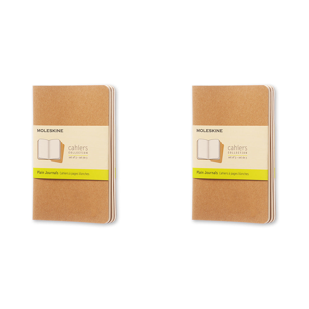 Moleskine 3pc Moleskine 80 Pages Plain Pocket Cahier Notebook Office/Student Journal (2 Pack)