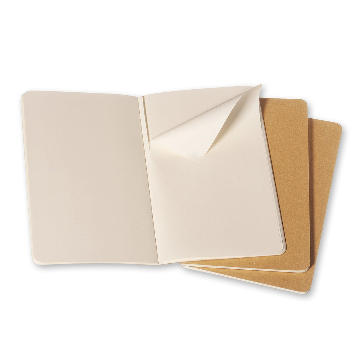 Moleskine 80 Pages Plain Cahier Notebook L Office/Student Journal Pad Kraft (3 Pieces) — image 2