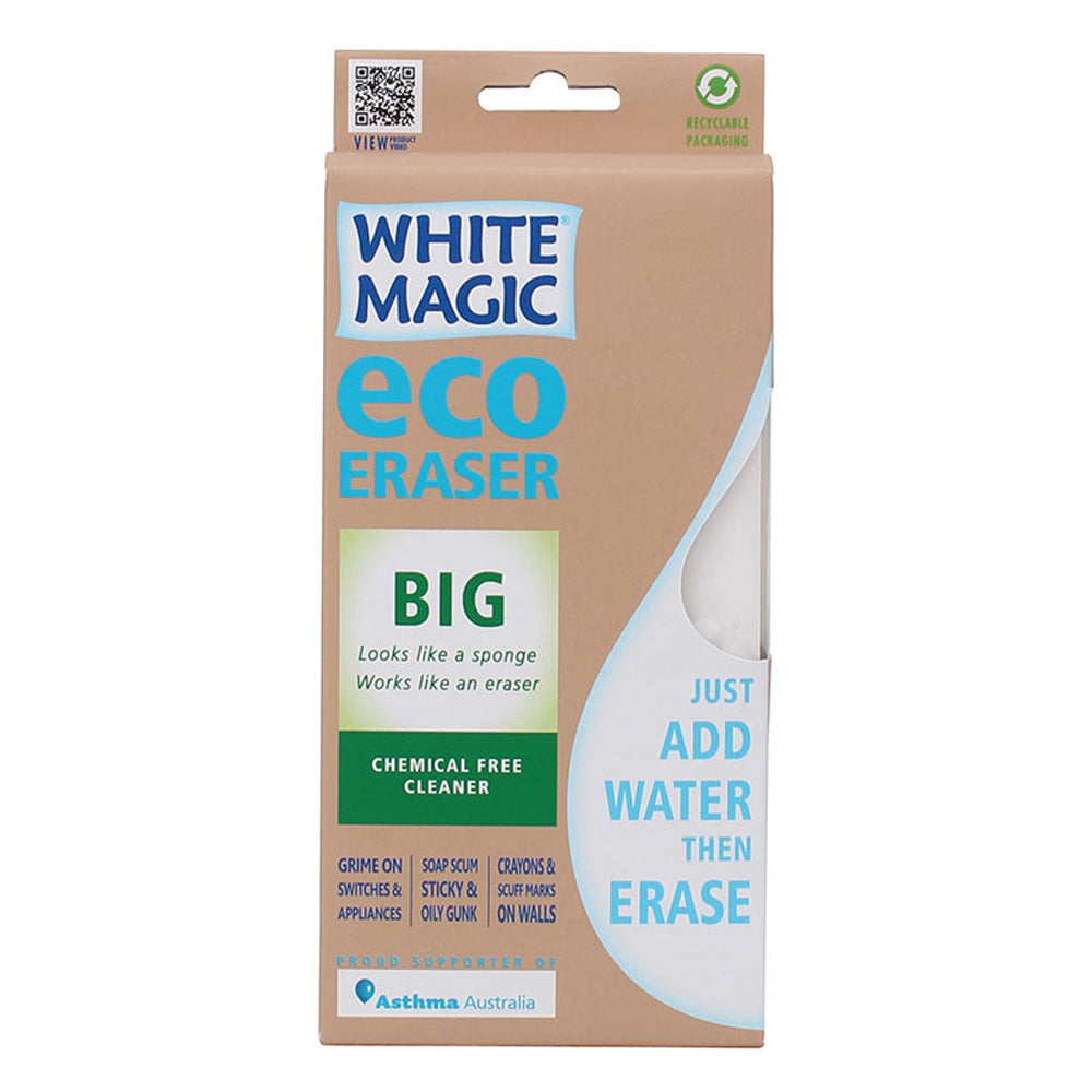 White Magic Eco Standard 18x9cm Eraser Sponge Multi-Purpose Dirt/Bath Cleaner (3 Pack) — image 2