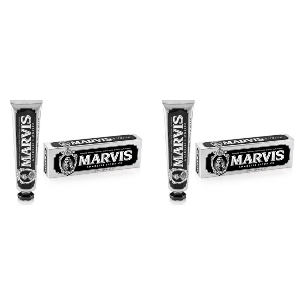Marvis Daily Dental Hygiene Fluoride Toothpaste 85ml Amarello Licorice Mint (2 Pack)