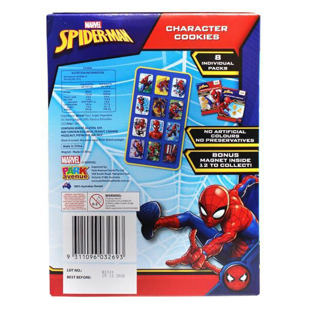Marvel Spiderman 25g Marvel Spiderman Character Cookies w/ Magnet to Collect Individual Pack (8 Pack) — image 2
