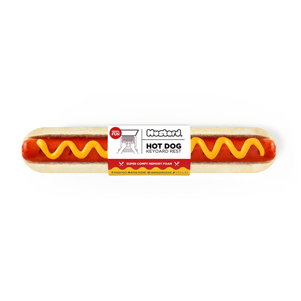 Mustard Memory Foam Long Hot Dog Keyboard Rest Decorative Hand Wrist Support
