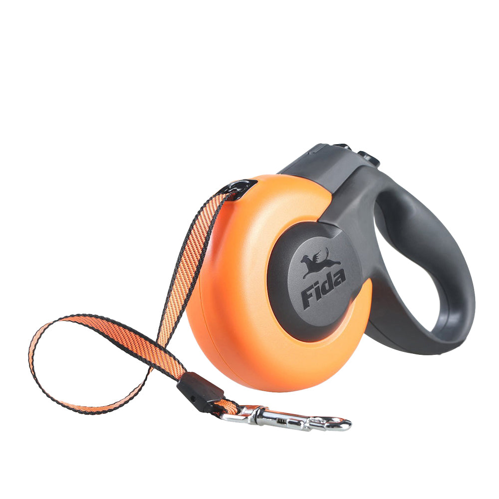 Fida Retractable Orange Dog/Puppy Leash Pet Collar Walking Secure Lead L Breed