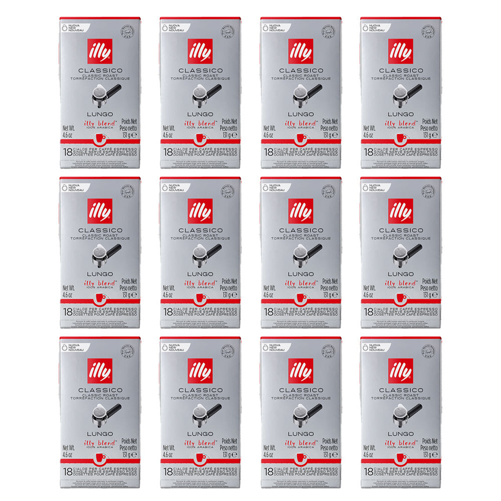 Illy 18pc illy Arabica Lungo E.S.E Espresso Coffee Pods Classic Roast (12 Pack)