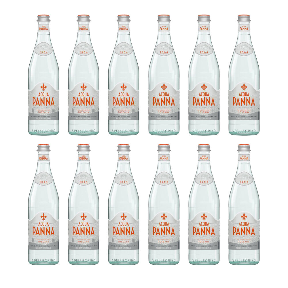 Acqua Panna Premium Italian Still Mineral Water w/Glass Bottle (12 Pack) — 750ml