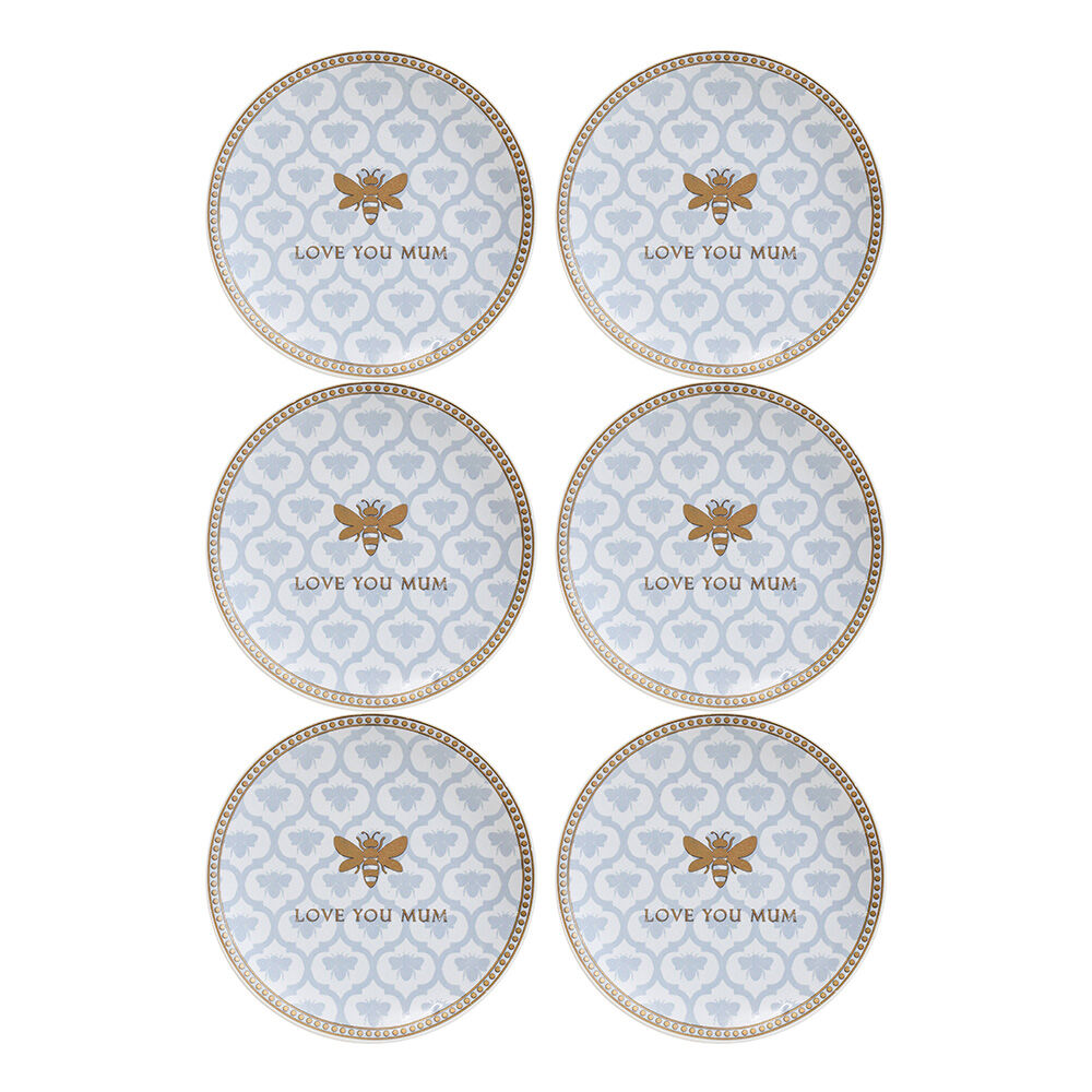 LVD Bee Dish Ceramic Serving Plate Display Home/Office Decor Round 10cm Mum (6 Pack)