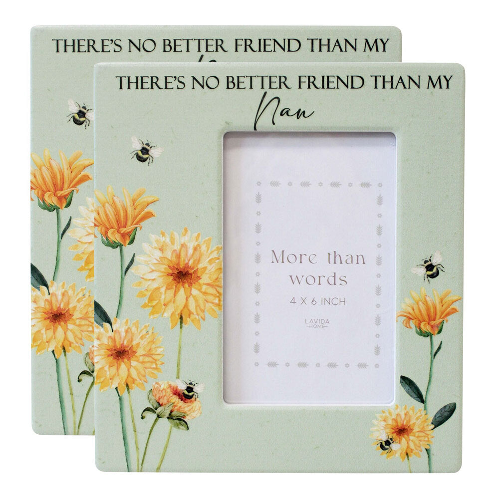 LVD Ceramic/Glass 4x6" Photo Frame Picture Holder Tabletop Display Home Decor Nan (2 Pack)