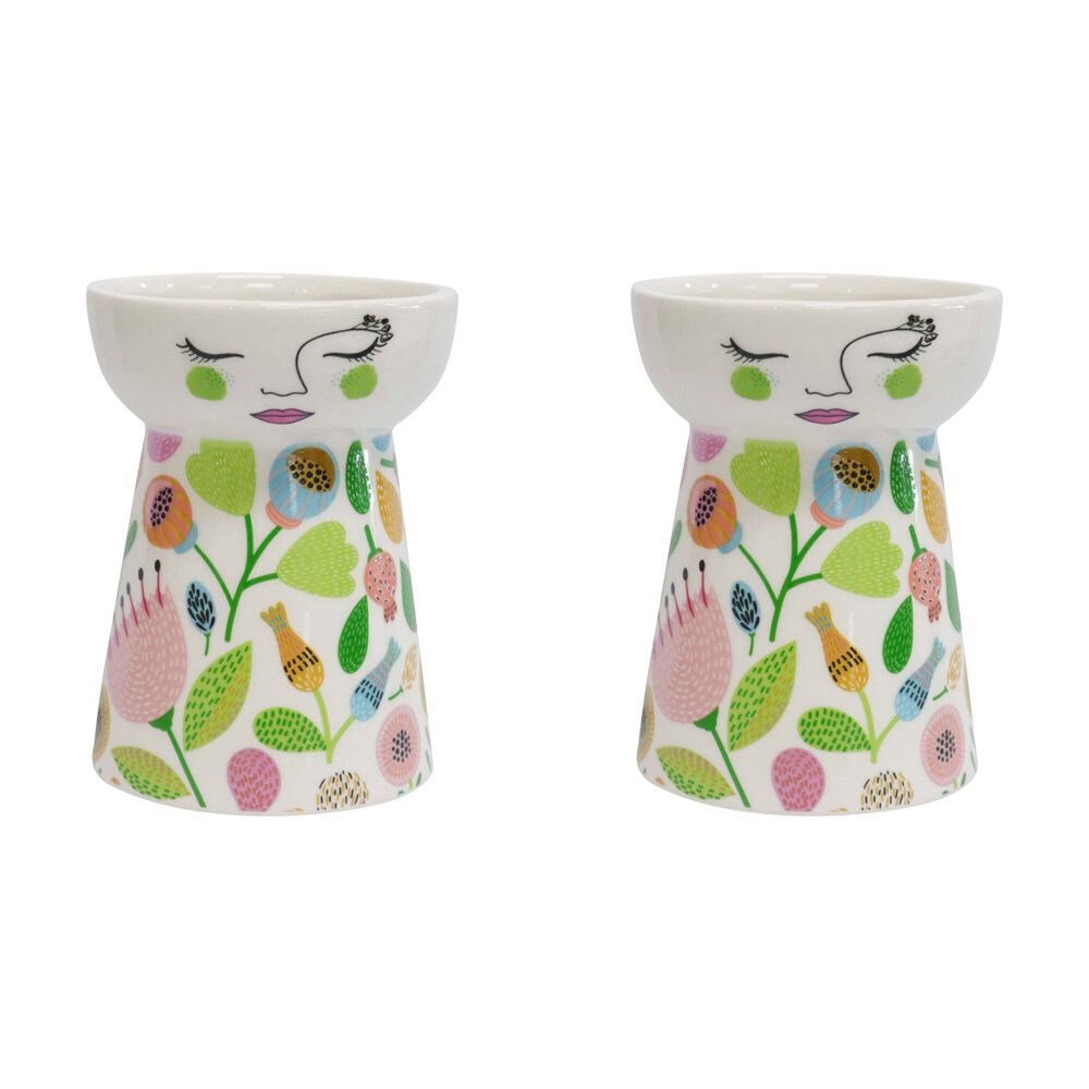 LVD Ceramic Petite Doll Vase Tabletop Home/Lounge Decor 11.5cm Summertime (2 Pack)