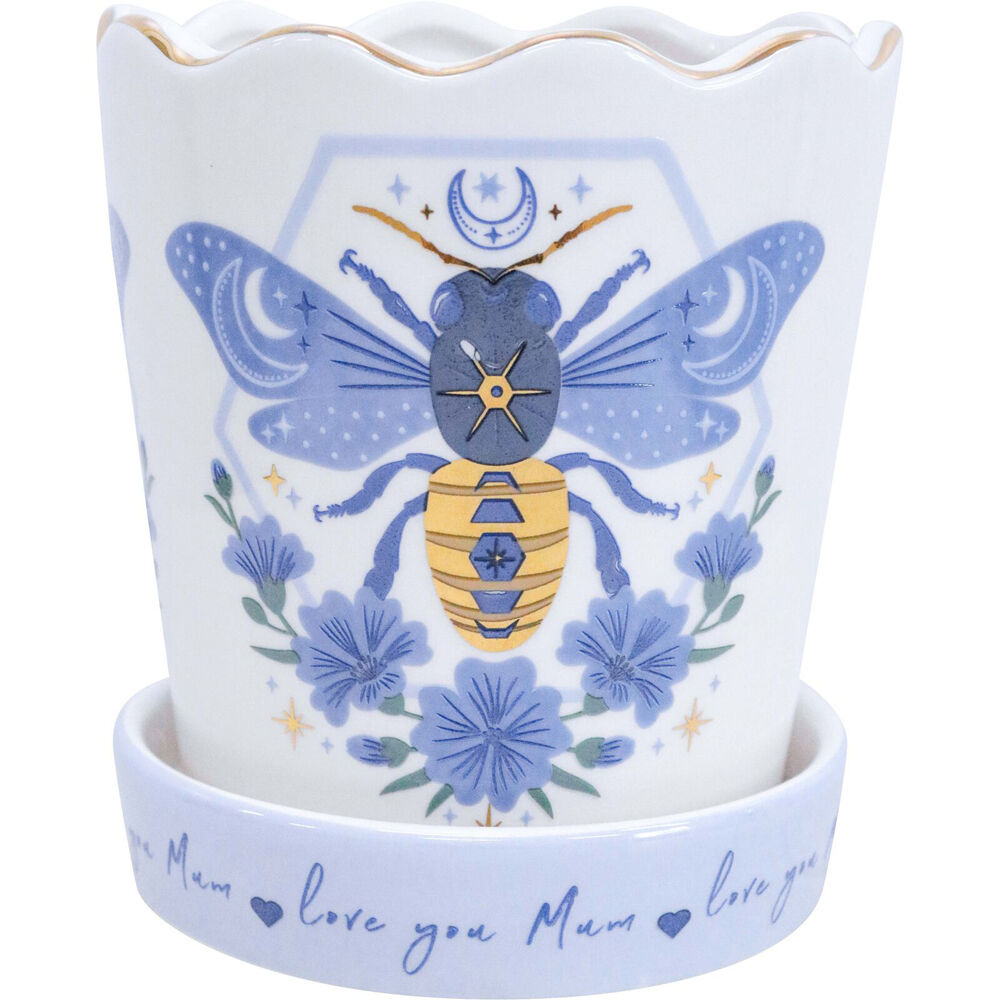 LVD Ceramic Planter Flower/Plant Pot Home/Garden Decor 13cm Bee Love Mum (2 Pack) — image 2