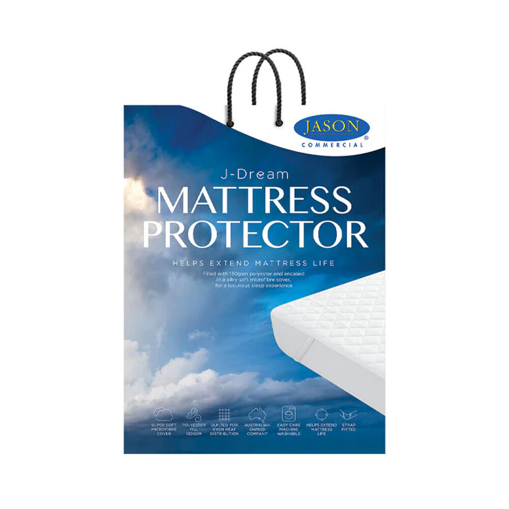 Jason Commercial Single J-Dream Strap Mattress Protector 92x189cm Bedding