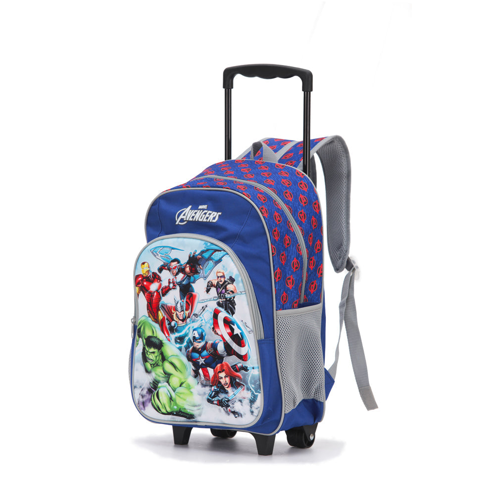 Marvel Avengers 17'' Trolley Backpack Kids/Children 2-Wheeled Travel Bag Blue